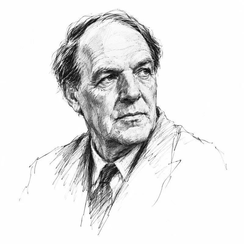 Illustrated portrait of Henry Moore