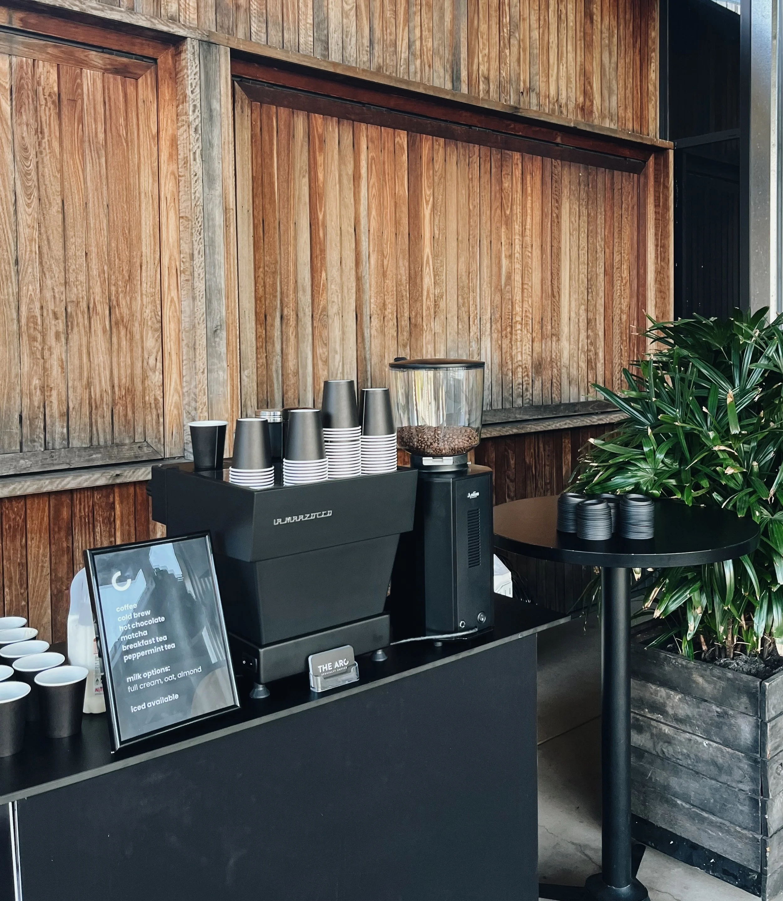 Mobile coffee catering at a corporate event