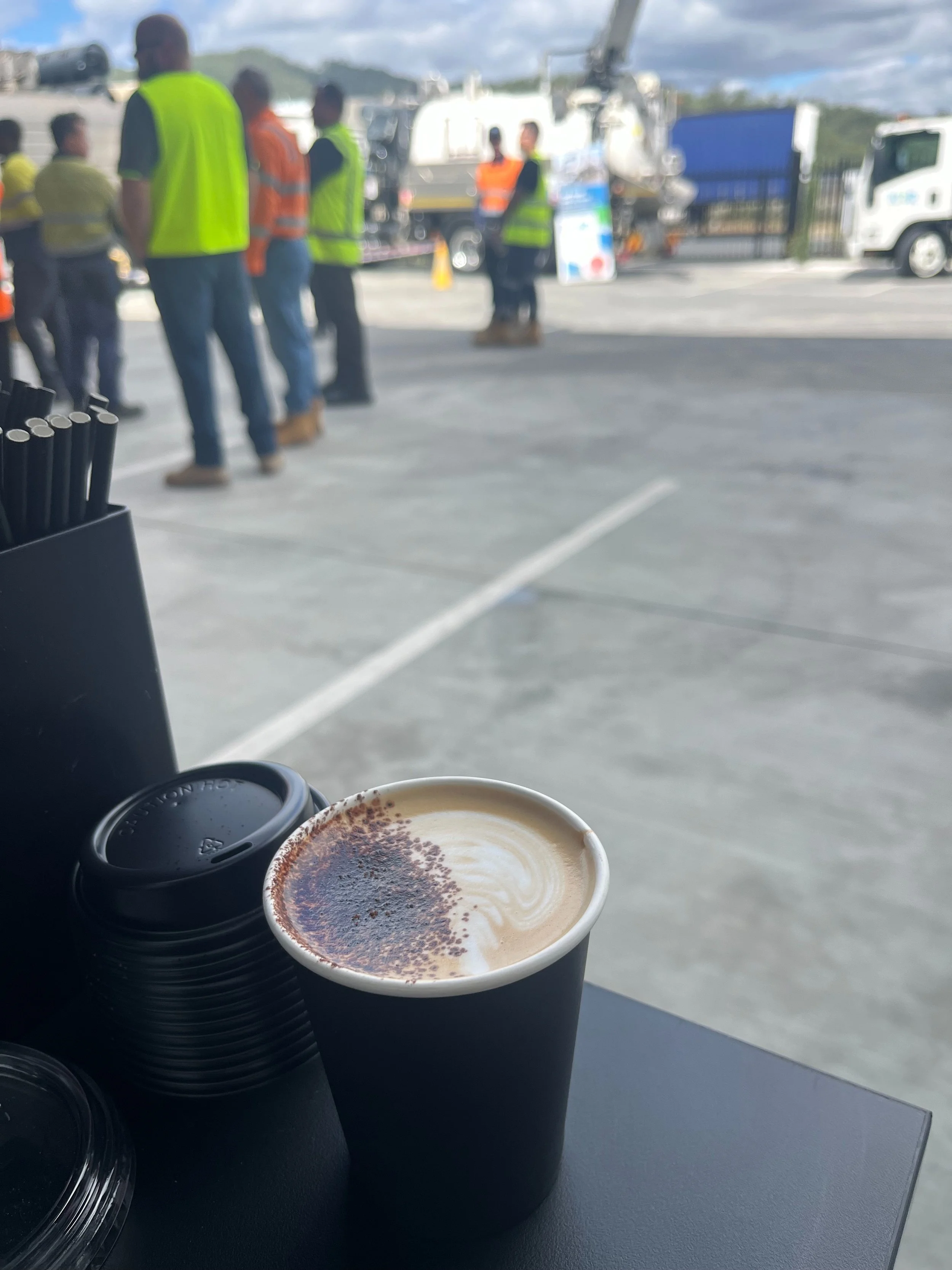 Mobile coffee catering at a corporate event
