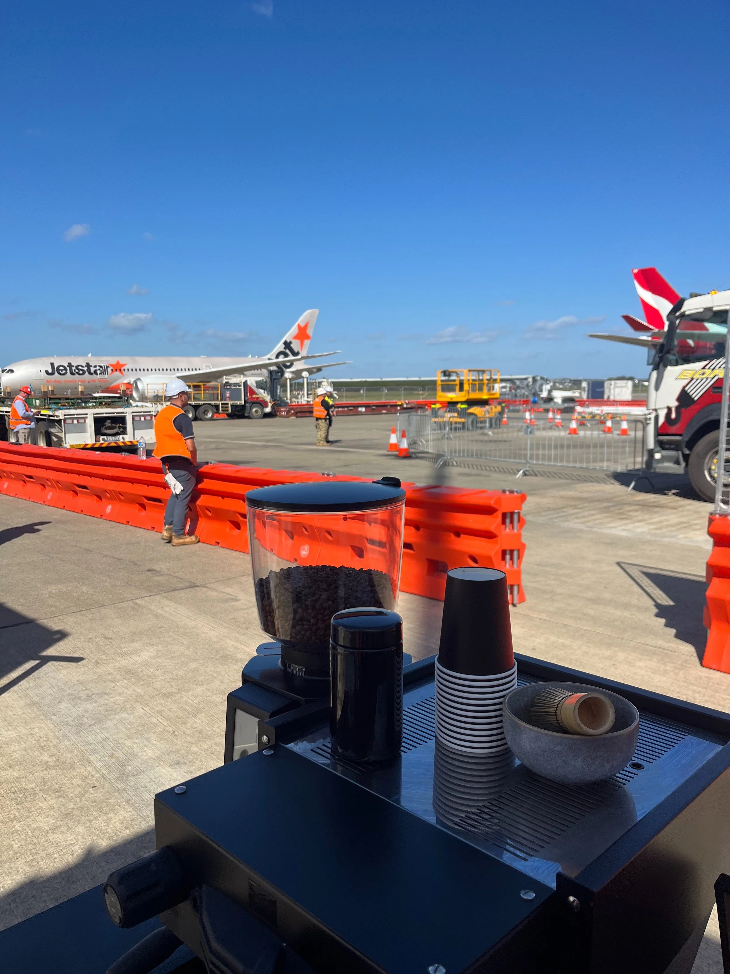 Mobile coffee catering at a Brisbane corporate event
