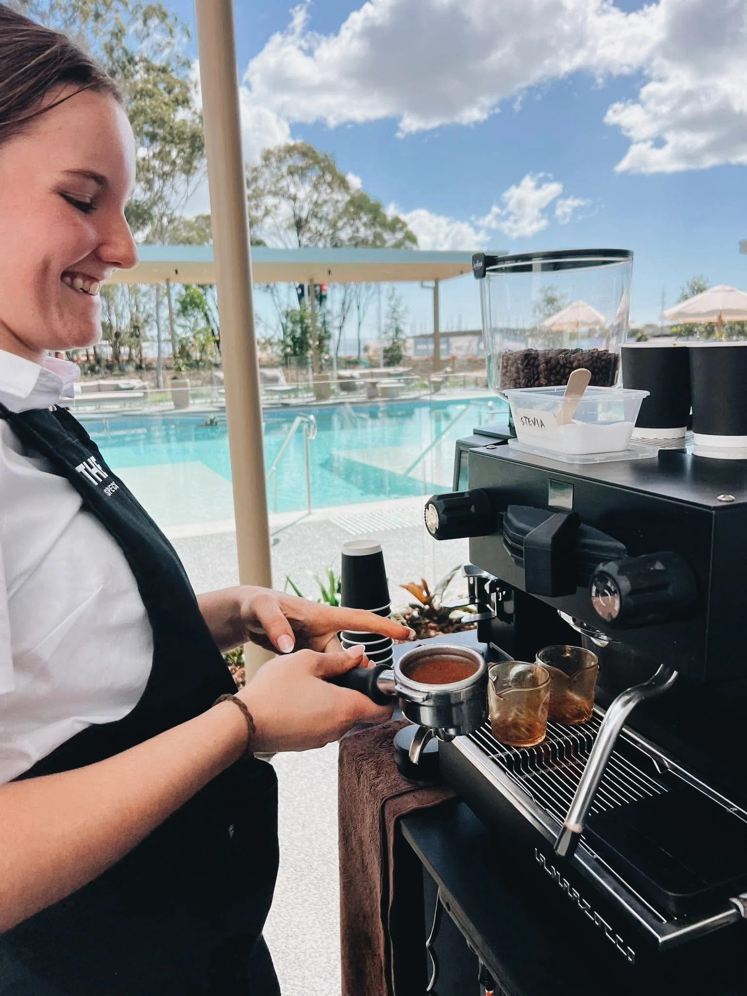 Mobile coffee catering at a corporate event