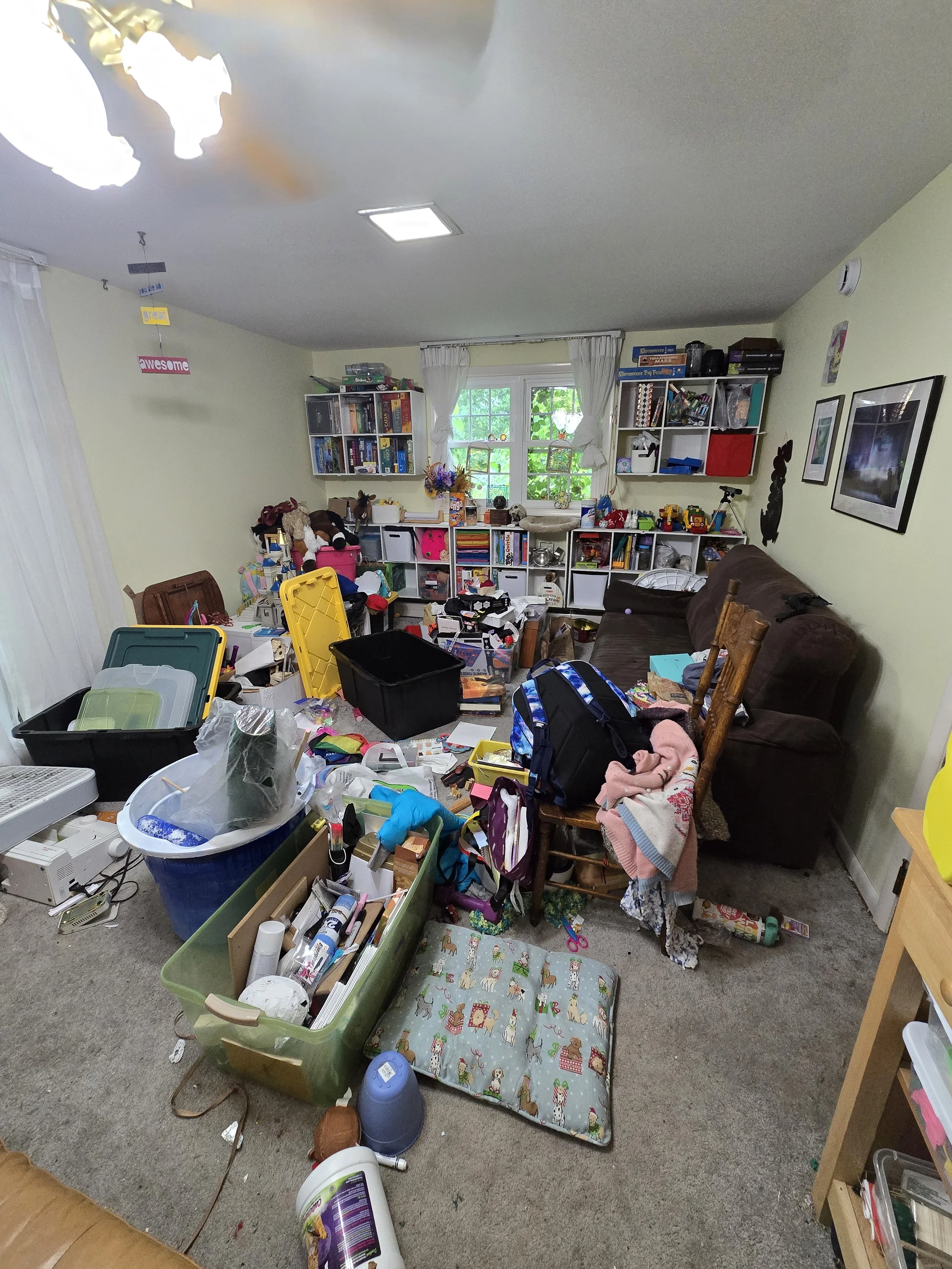 Before: cluttered playroom in Essex MD