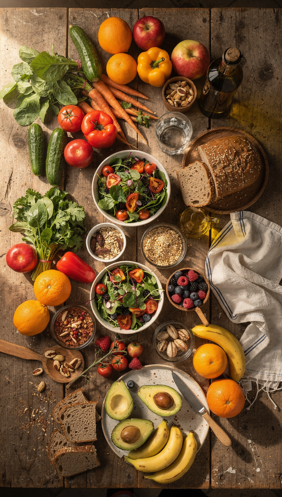 tafel met gezond eten