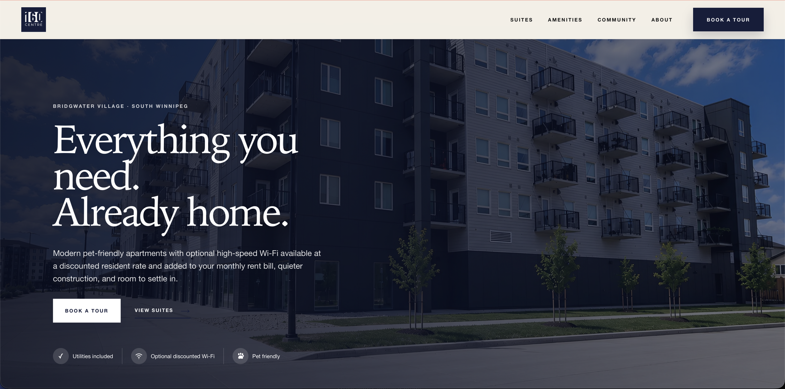 160 Centre website design preview