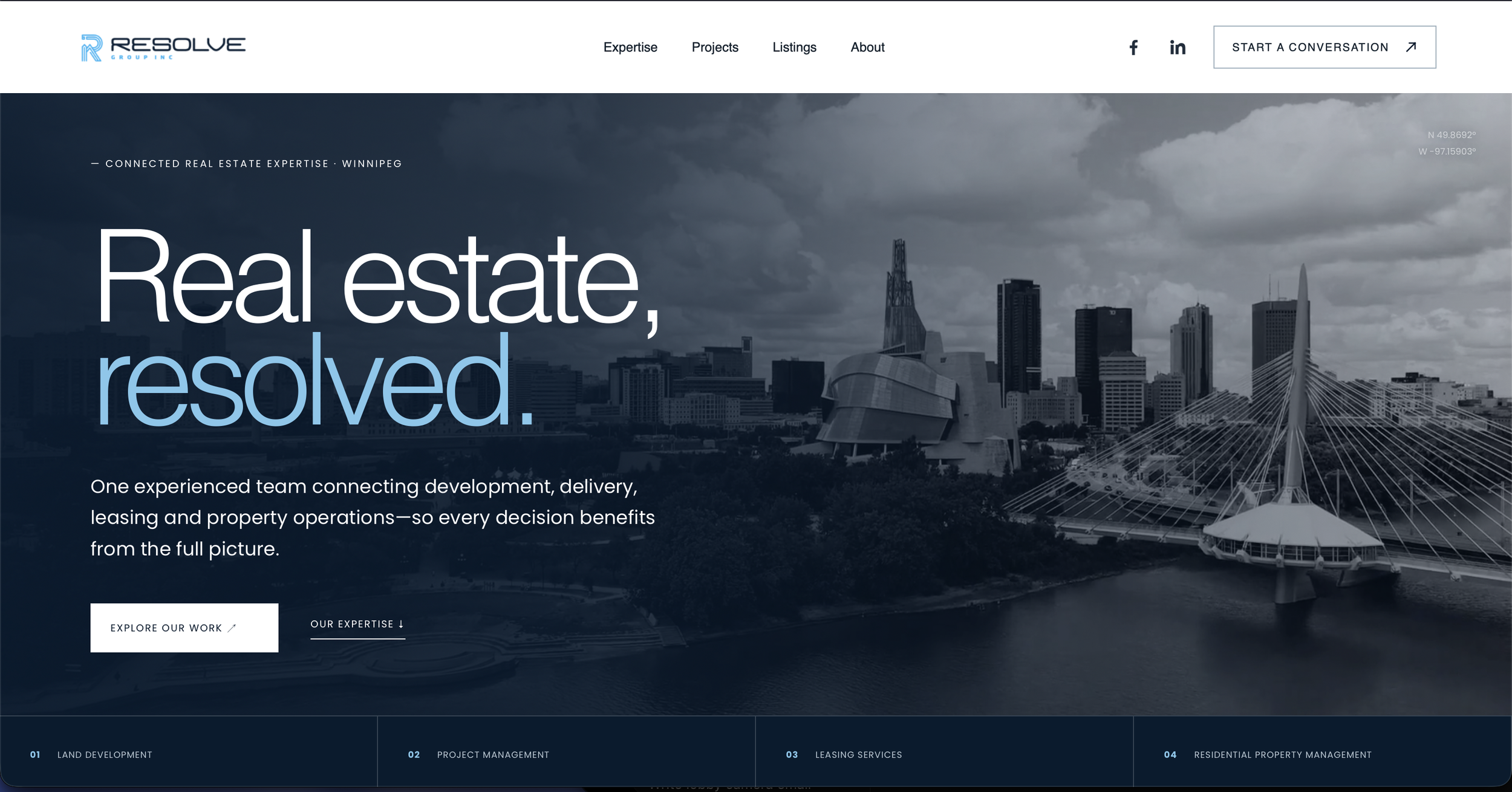 Resolve Group Inc. website design preview