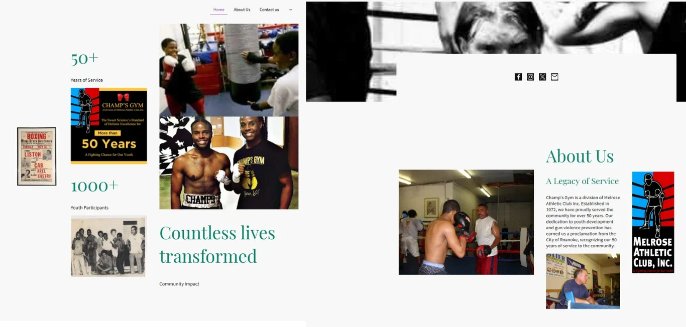 Melrose Athletic Club about section before Novum Creative