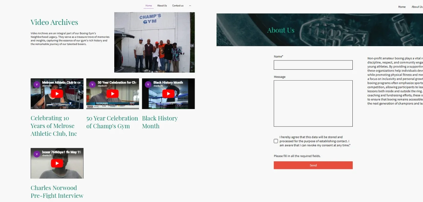 Melrose Athletic Club site section before Novum Creative