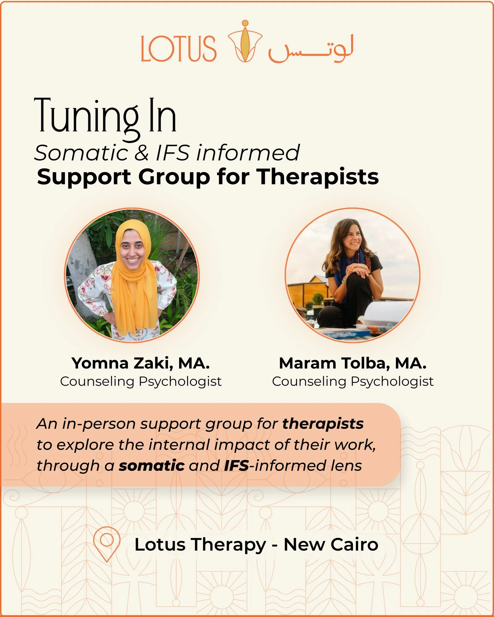 Tuning In support group for therapists flyer