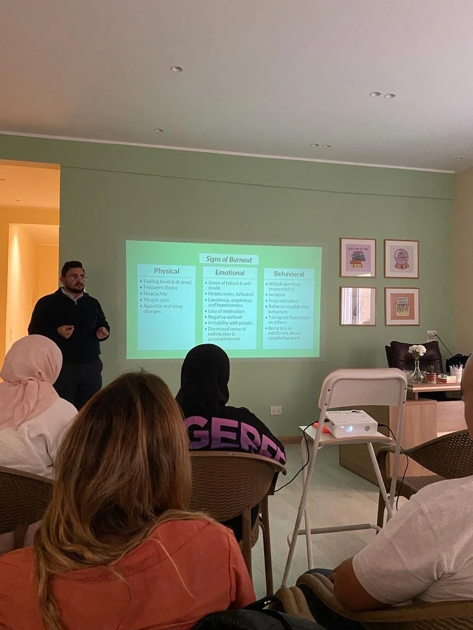 A workplace wellbeing session with a leadership team