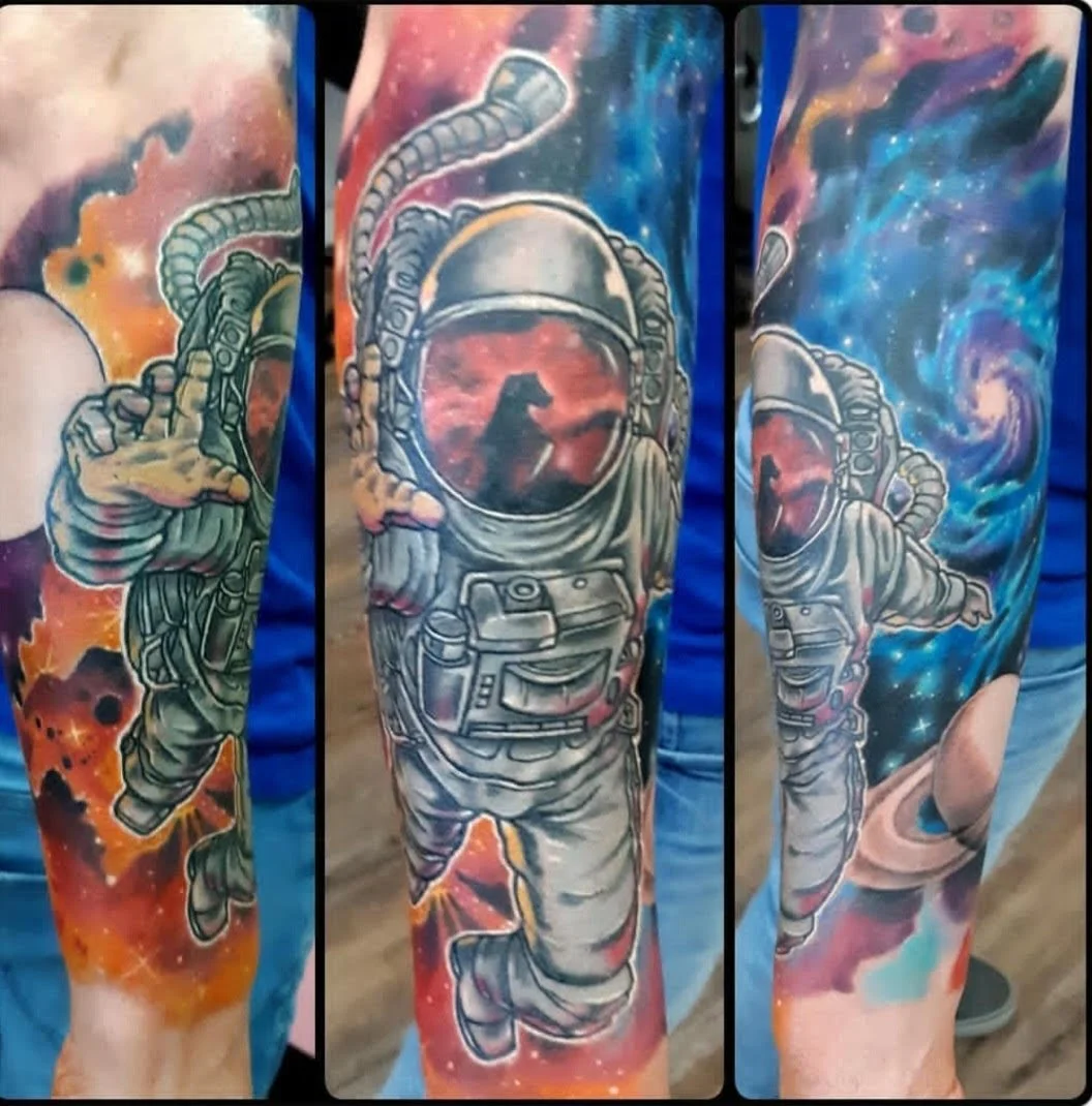 Detailed tattoo work by Permanent Vacation Tattoos