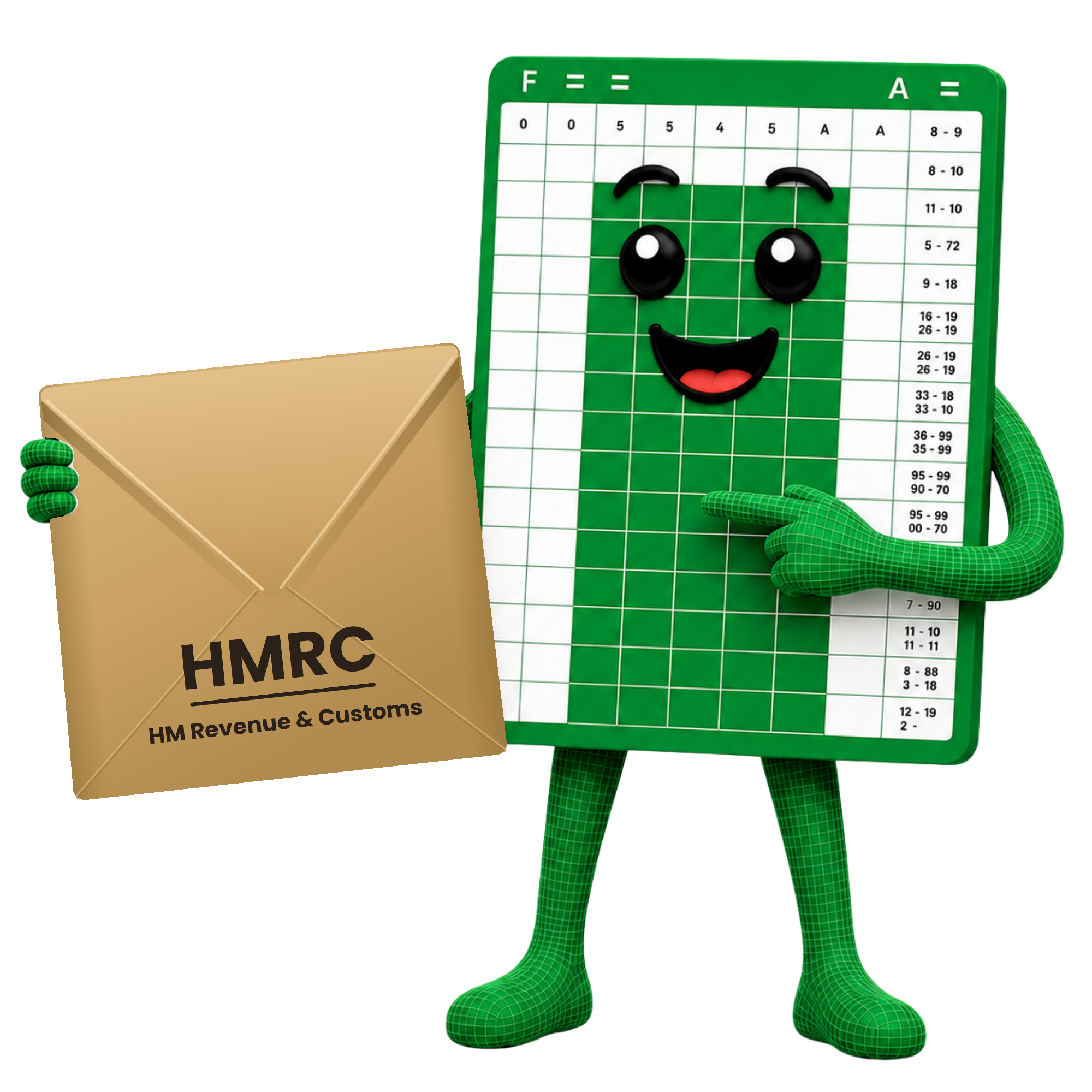 suiteSheets character reading a letter from HMRC