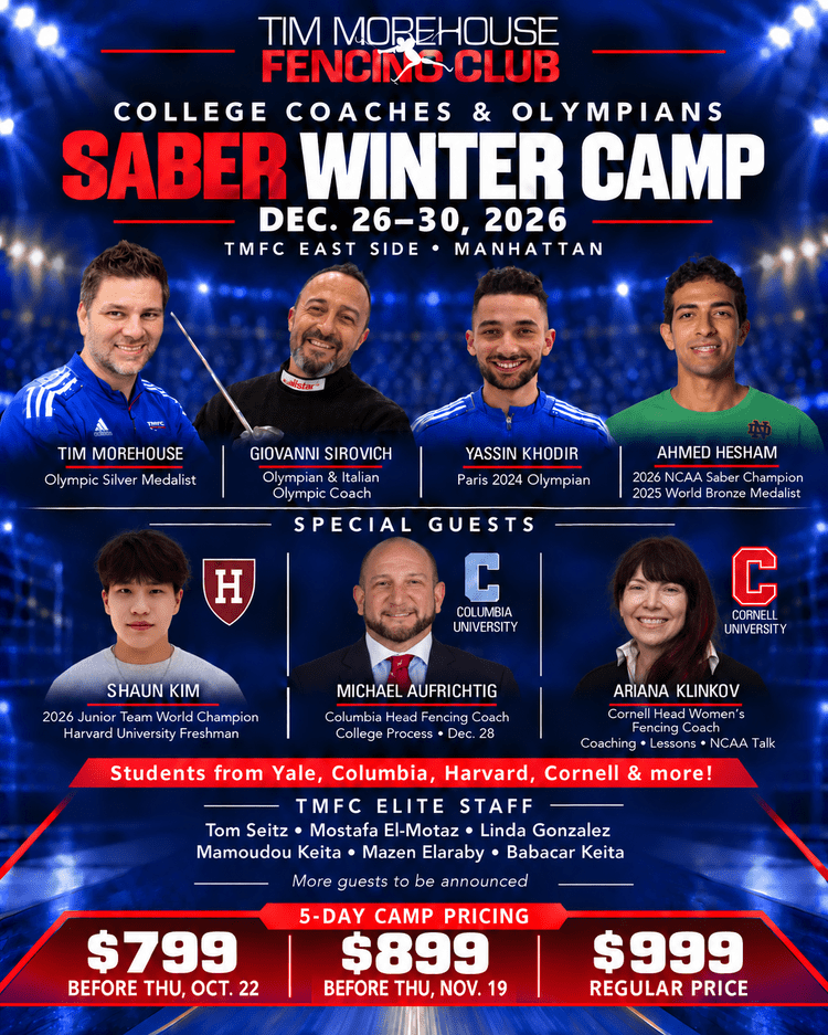 Saber Winter Camp coach lineup at TMFC East Side in Manhattan.