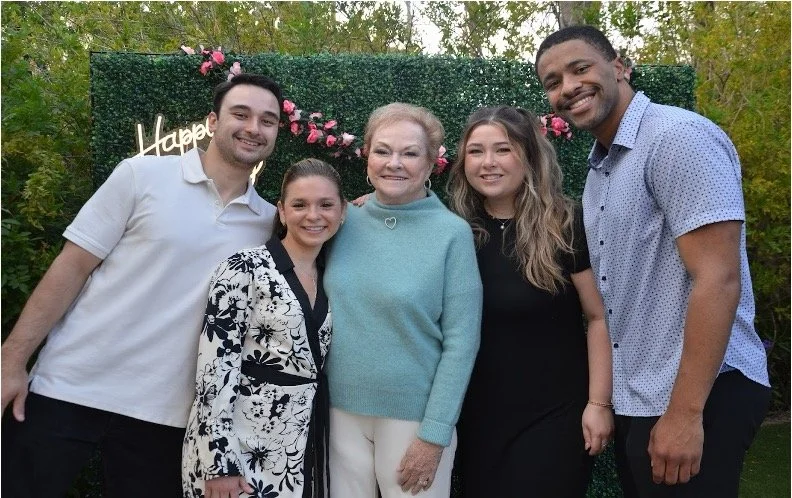 Ruth's Grandson Jeremey and his wife Kailie, her granddaughter Brittnay and her fiancé Miles.