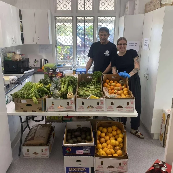 Food rescue volunteers collecting donated food at Mossman Support Services