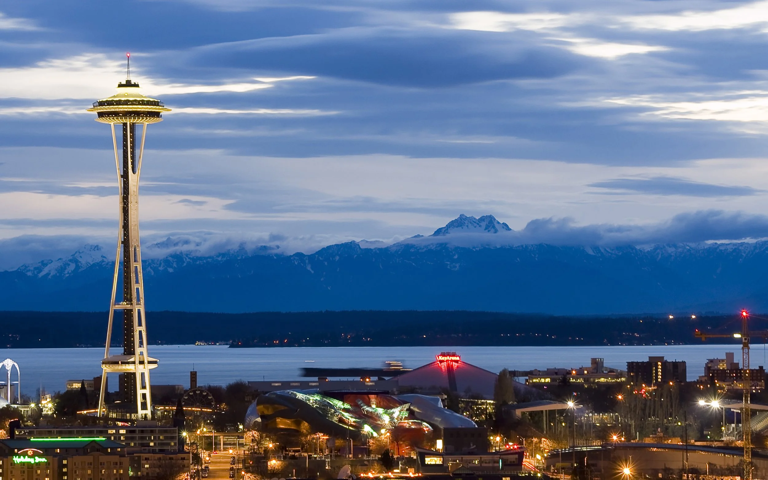 Seattle Center at night