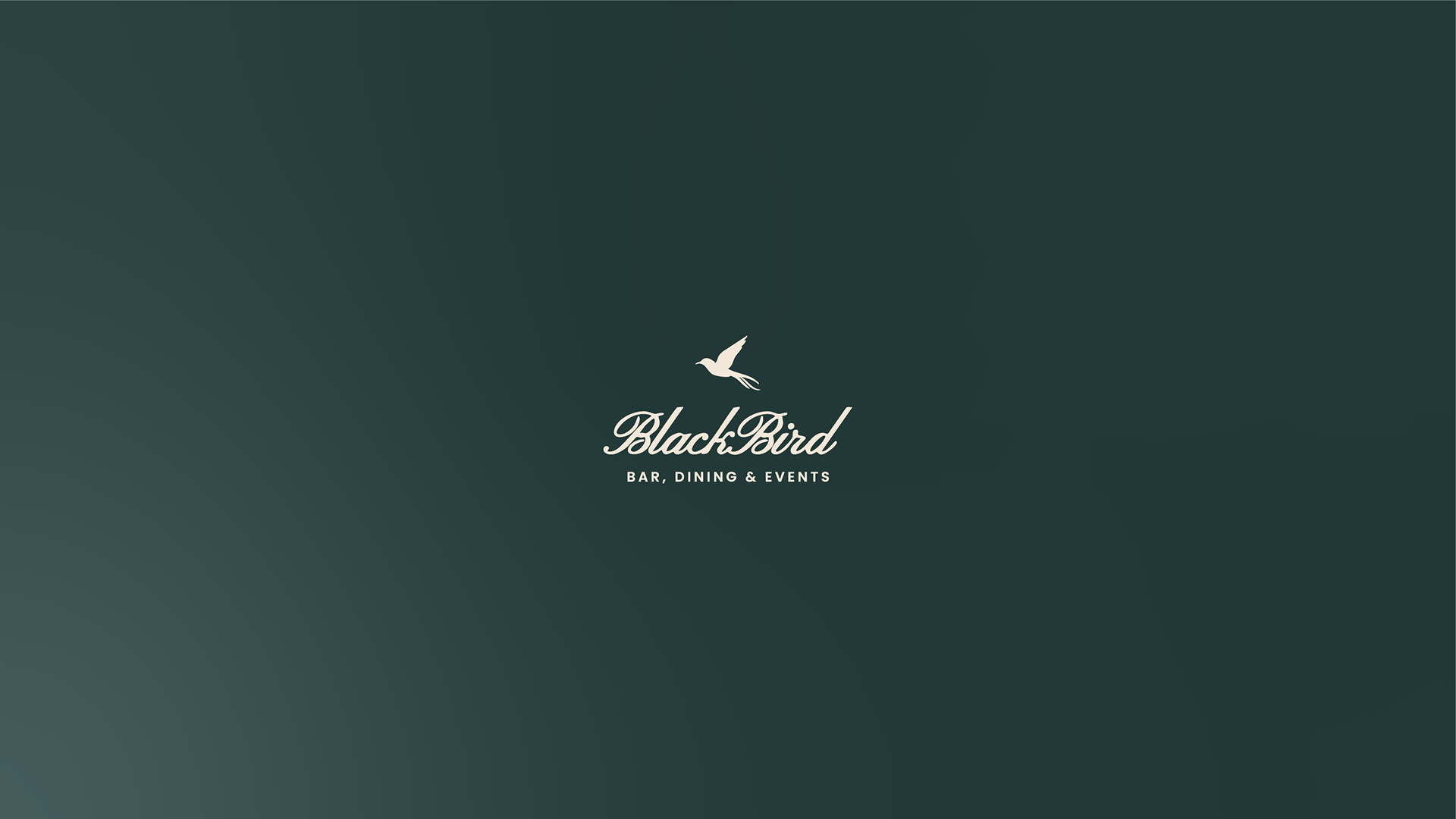 Blackbird Melbourne primary logo on dark green gradient background