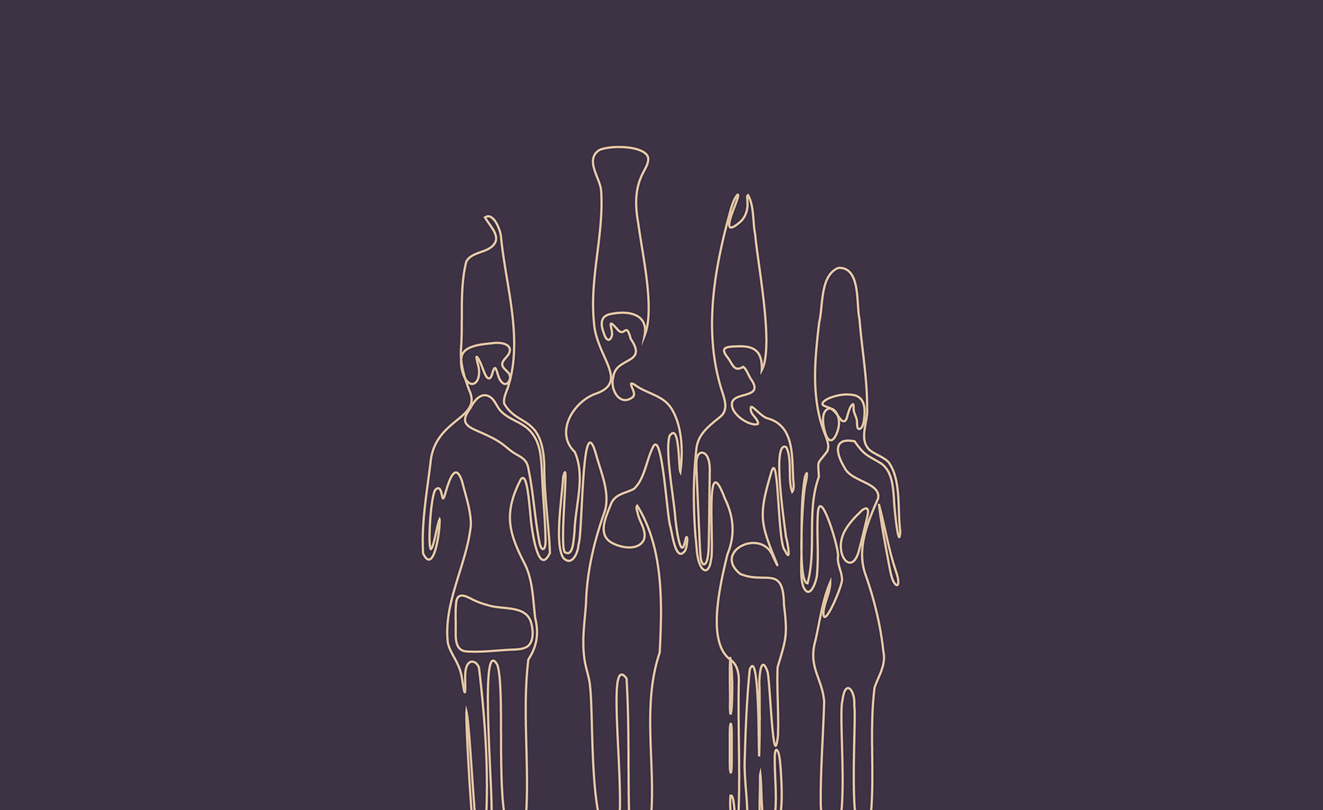 Phoenician line drawing figures for Byblos
