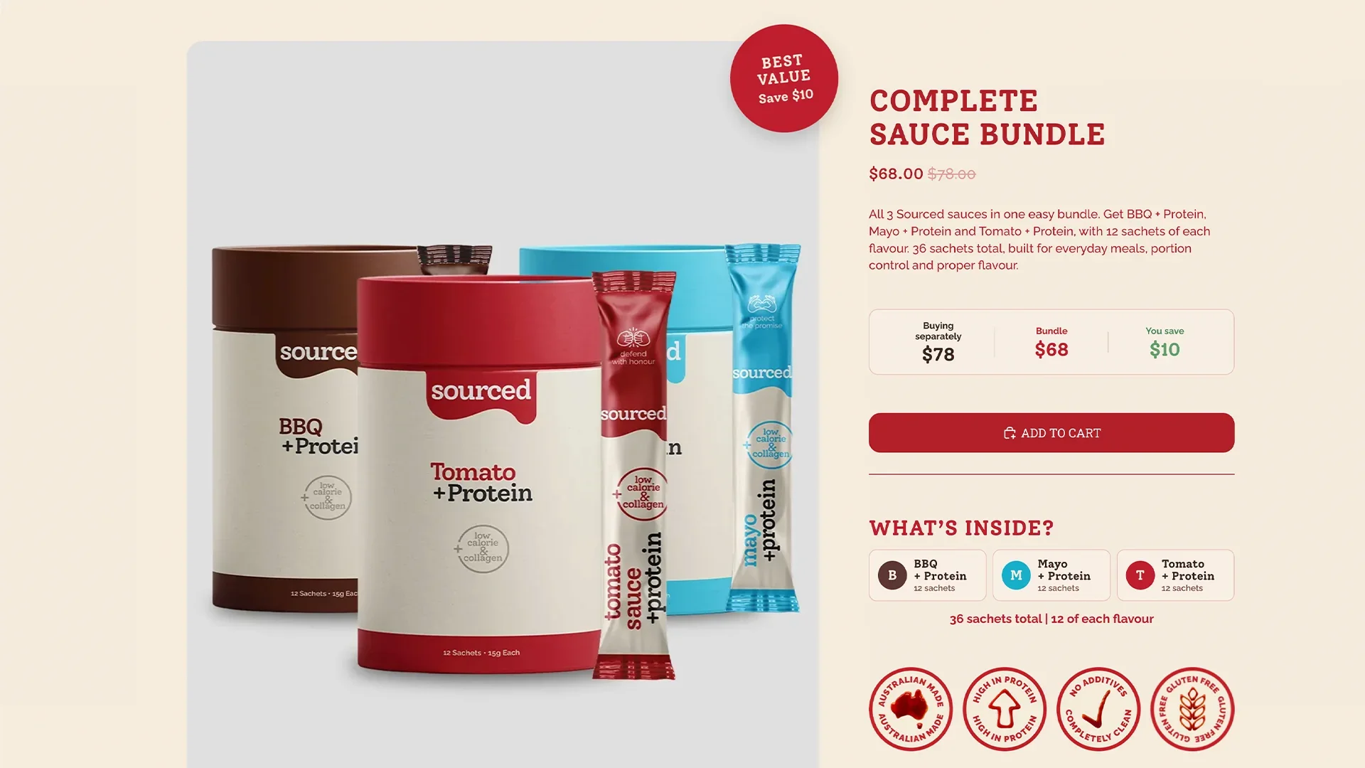 Sourced sauce bundle page