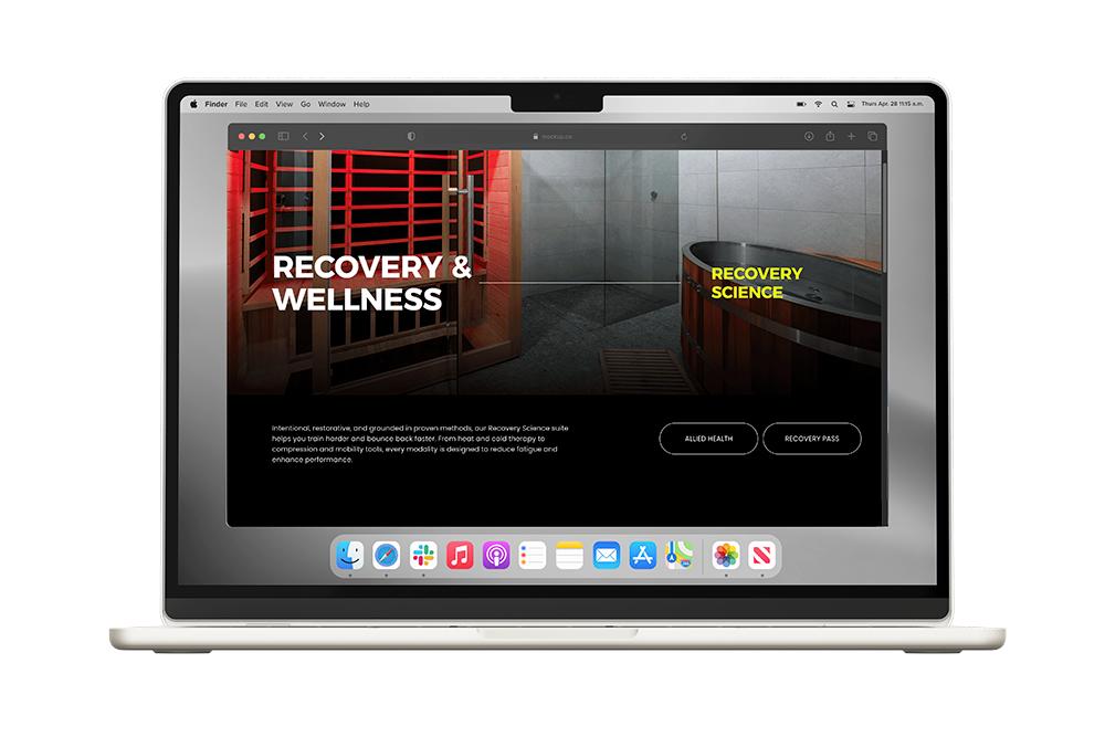 Inertia Fitness website displayed on desktop