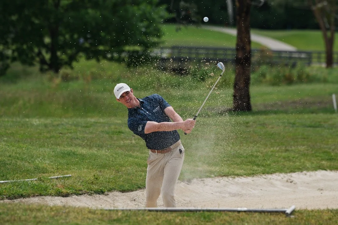 Lachlan Armour playing a bunker shot