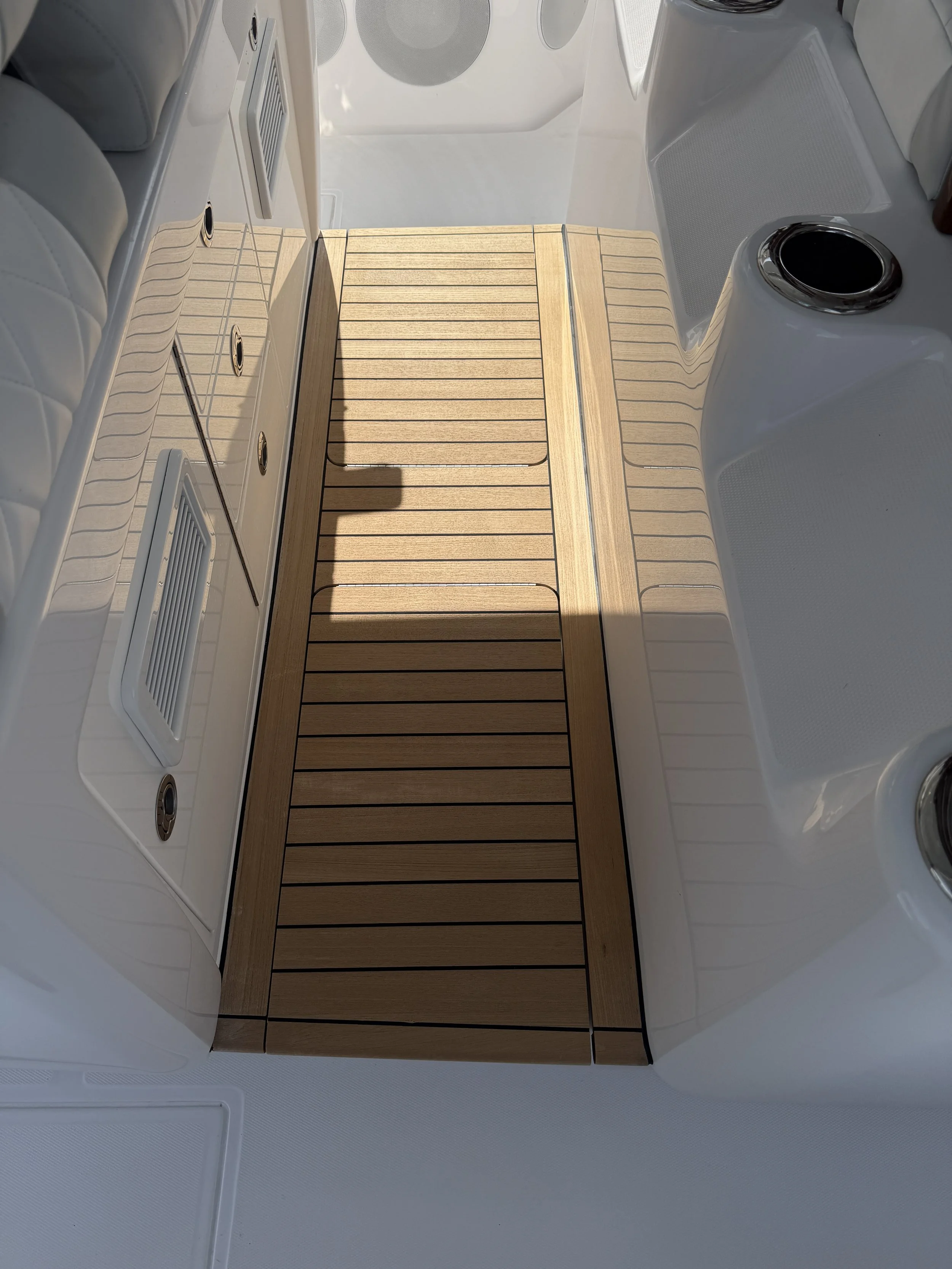 Boat teak cleaning result