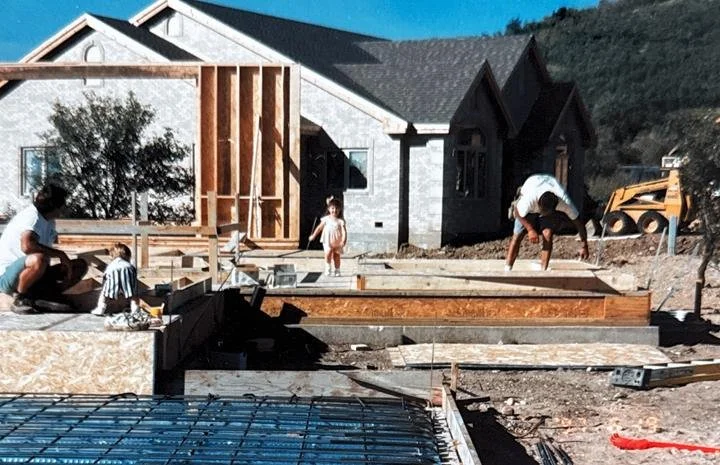 Courtney as a toddler on one of her dad's jobsites