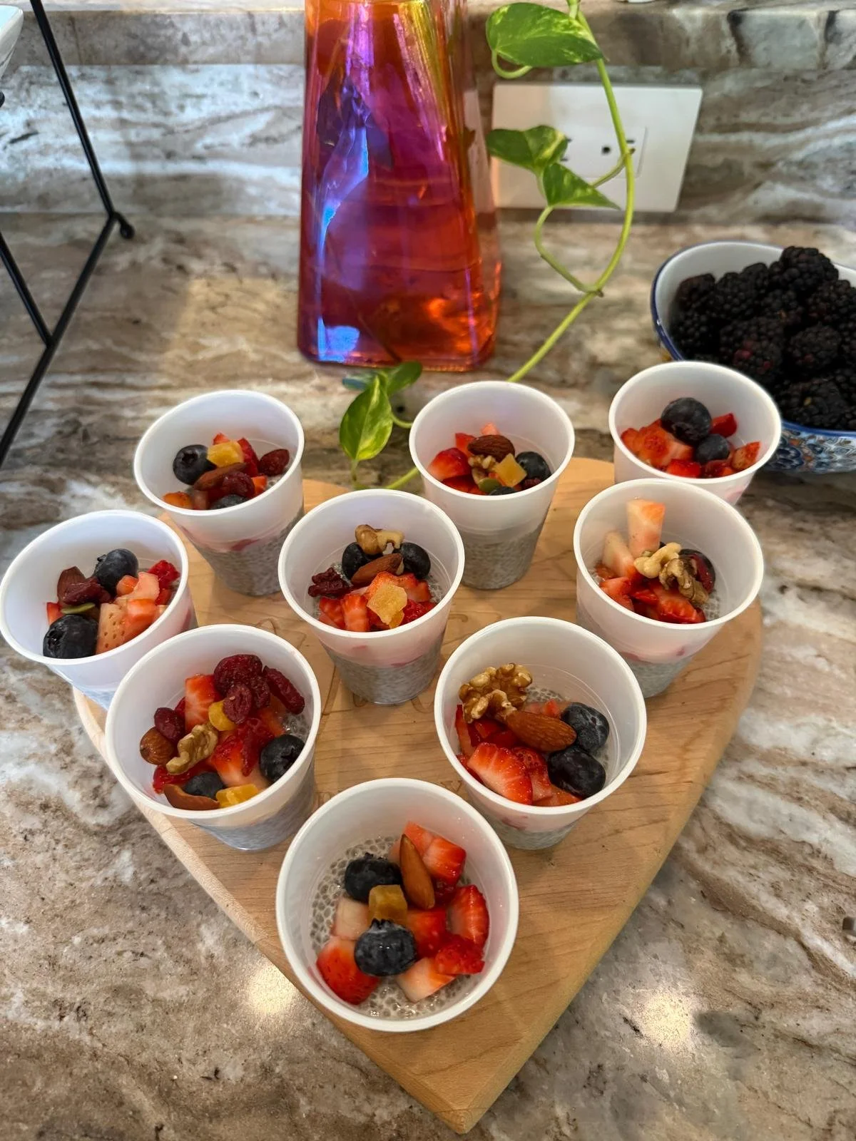 Meals set out for the group