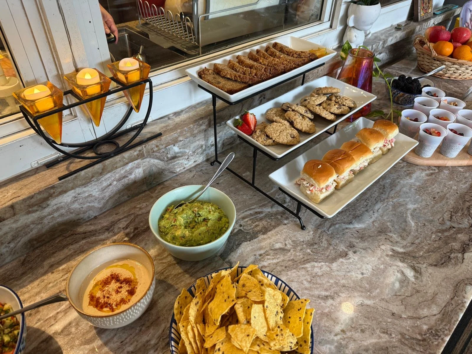 Meals set out for the group