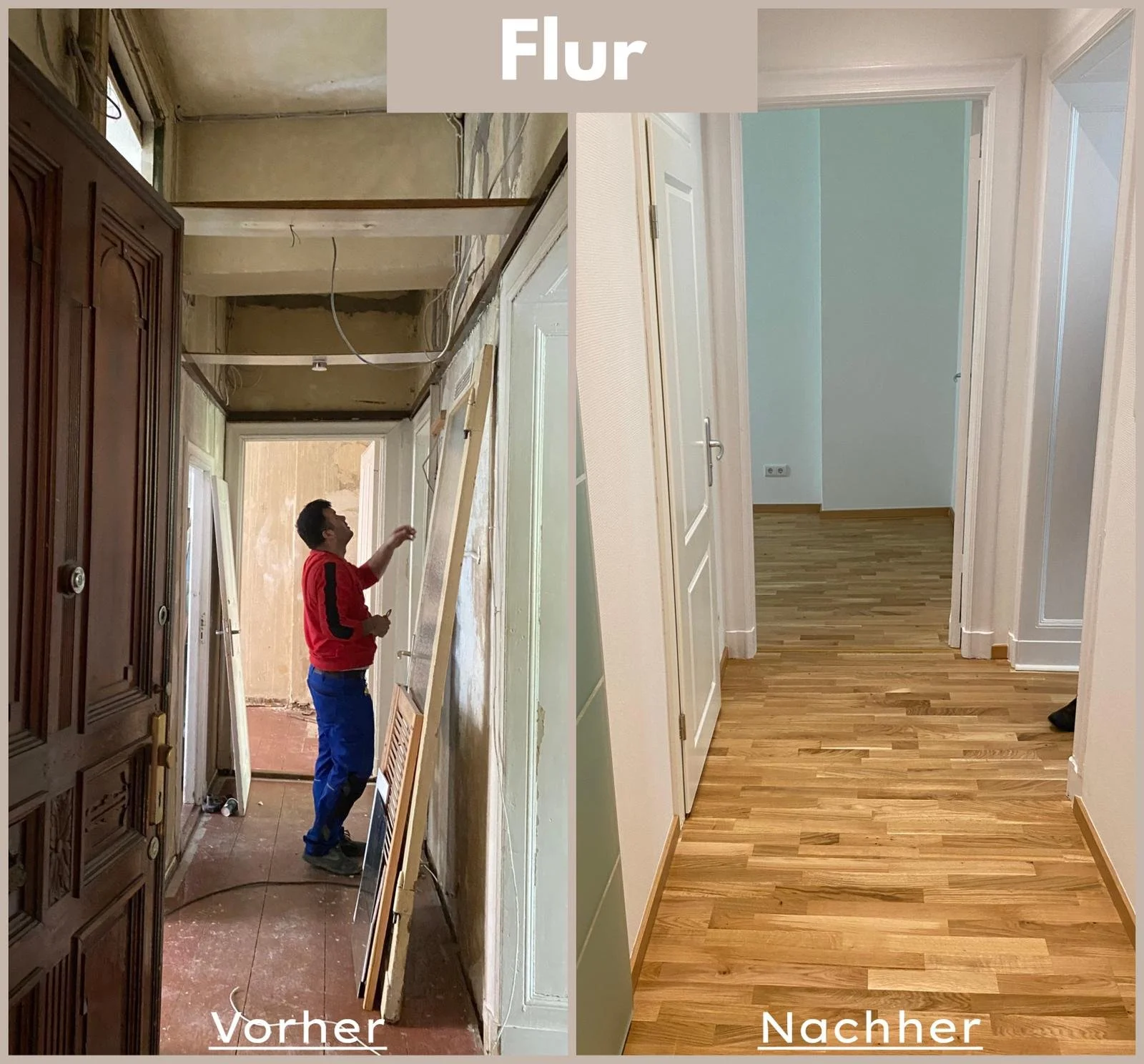 Flur Sanierung Berlin — Vorher und Nachher