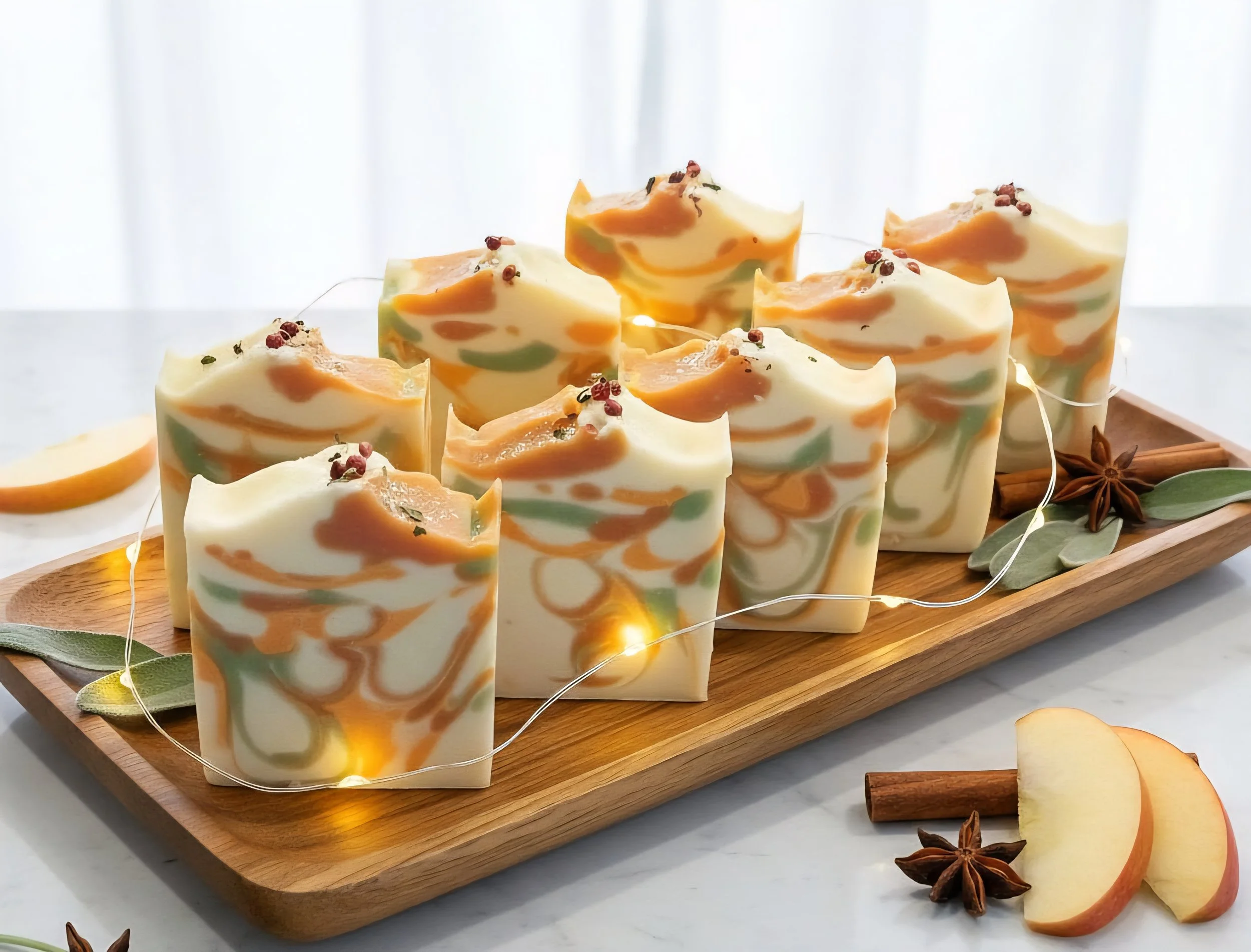 Social-Media-Post für eine handgemachte Apfelseife