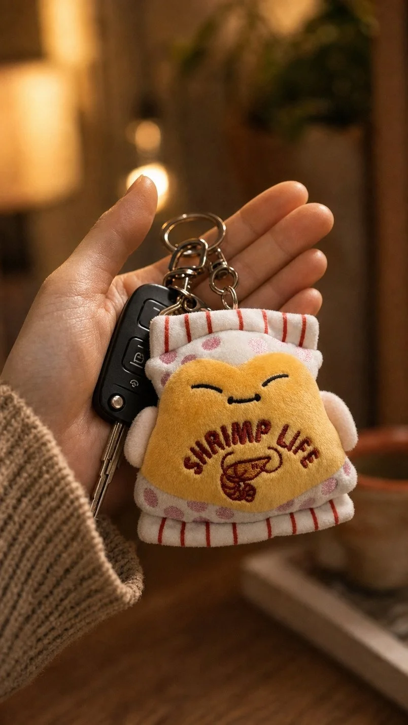 Shrimpy plush keychain