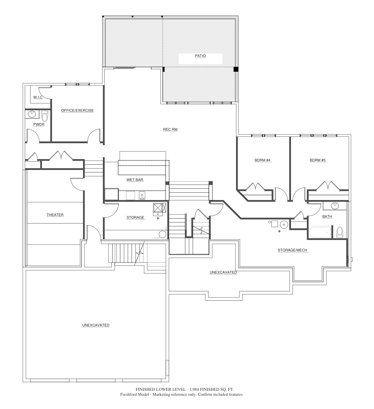 Freshford Model Finished lower level · 1,984 finished sq. ft. marketing plan