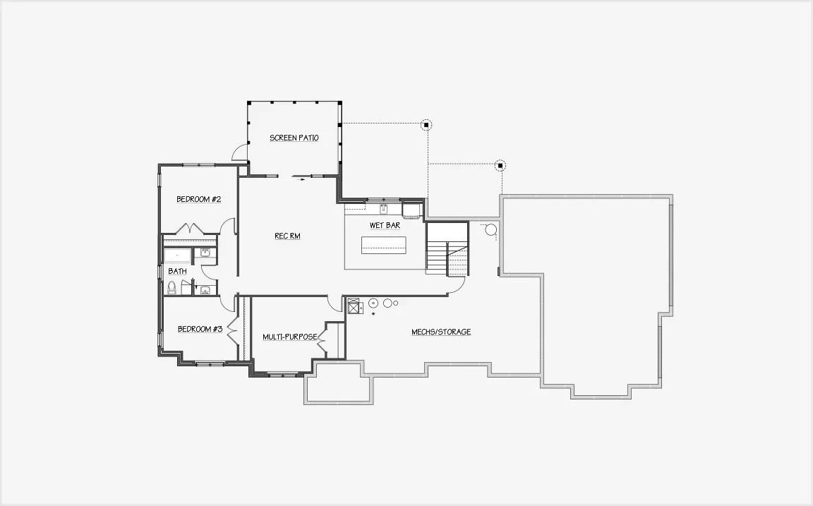 Lower level marketing floor plan for 1601 Schreiner Lane