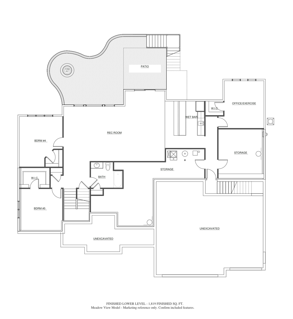 Meadow View Model Finished lower level · 1,819 finished sq. ft. marketing plan