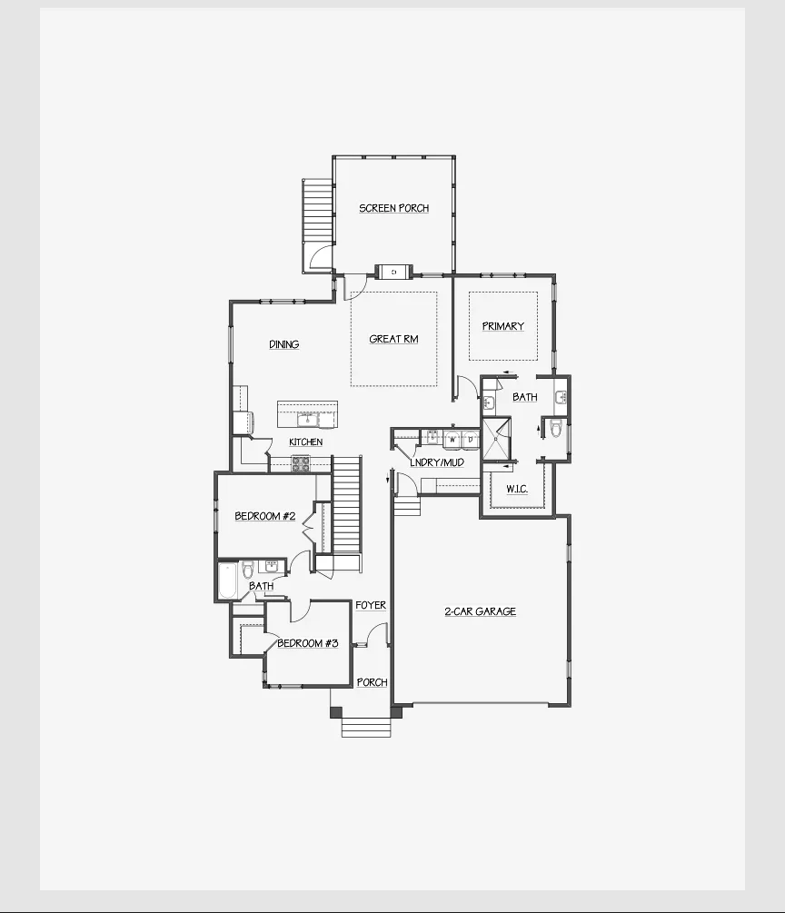 Main level marketing floor plan for 1533 S Holiday Drive