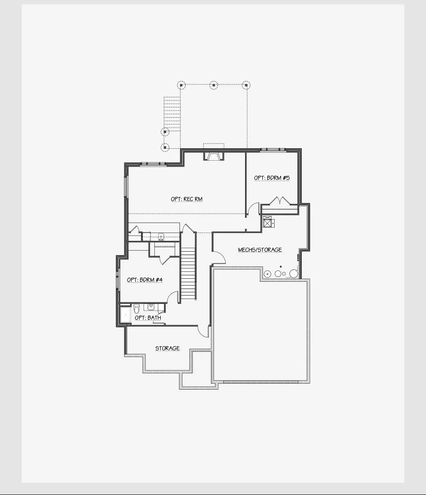 Optional lower level · Not included in listed finished area marketing floor plan for 1533 S Holiday Drive
