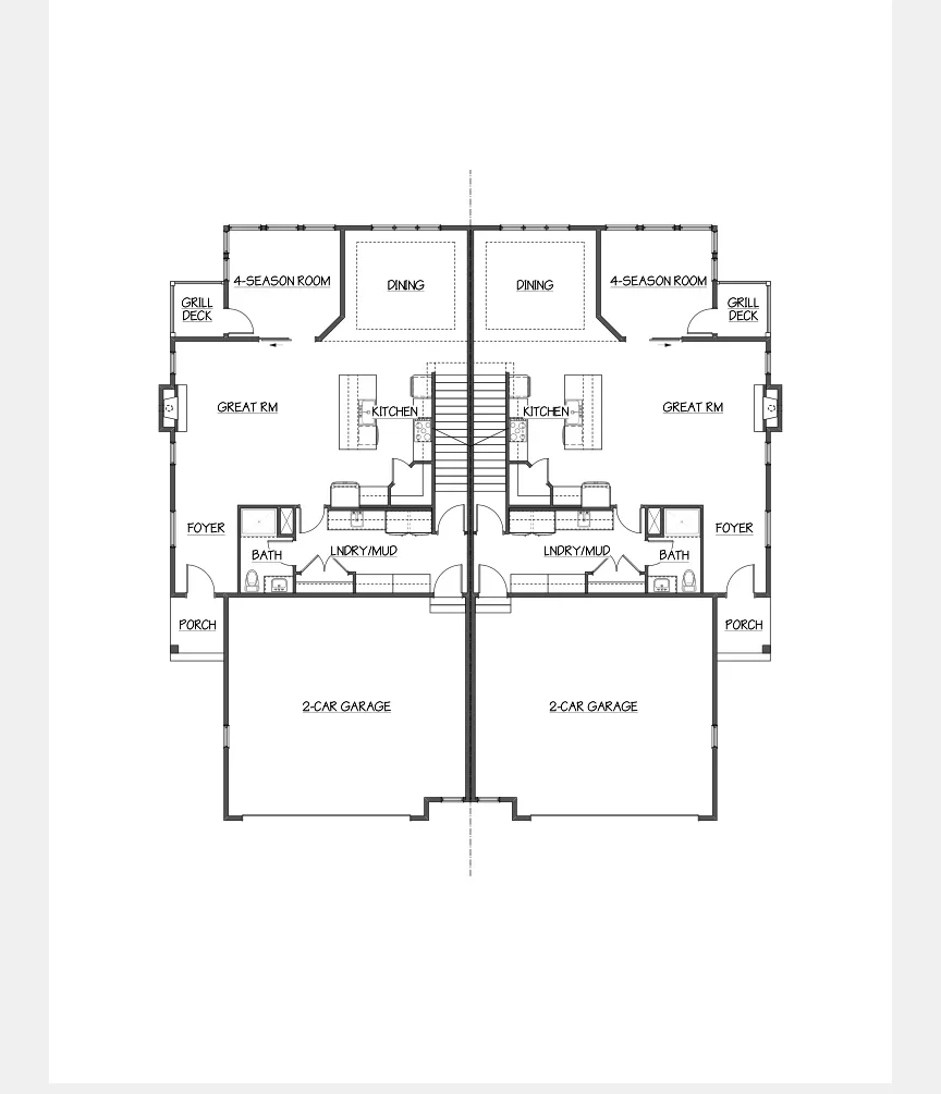 Main level · Both units marketing floor plan for 1155 Irene Court