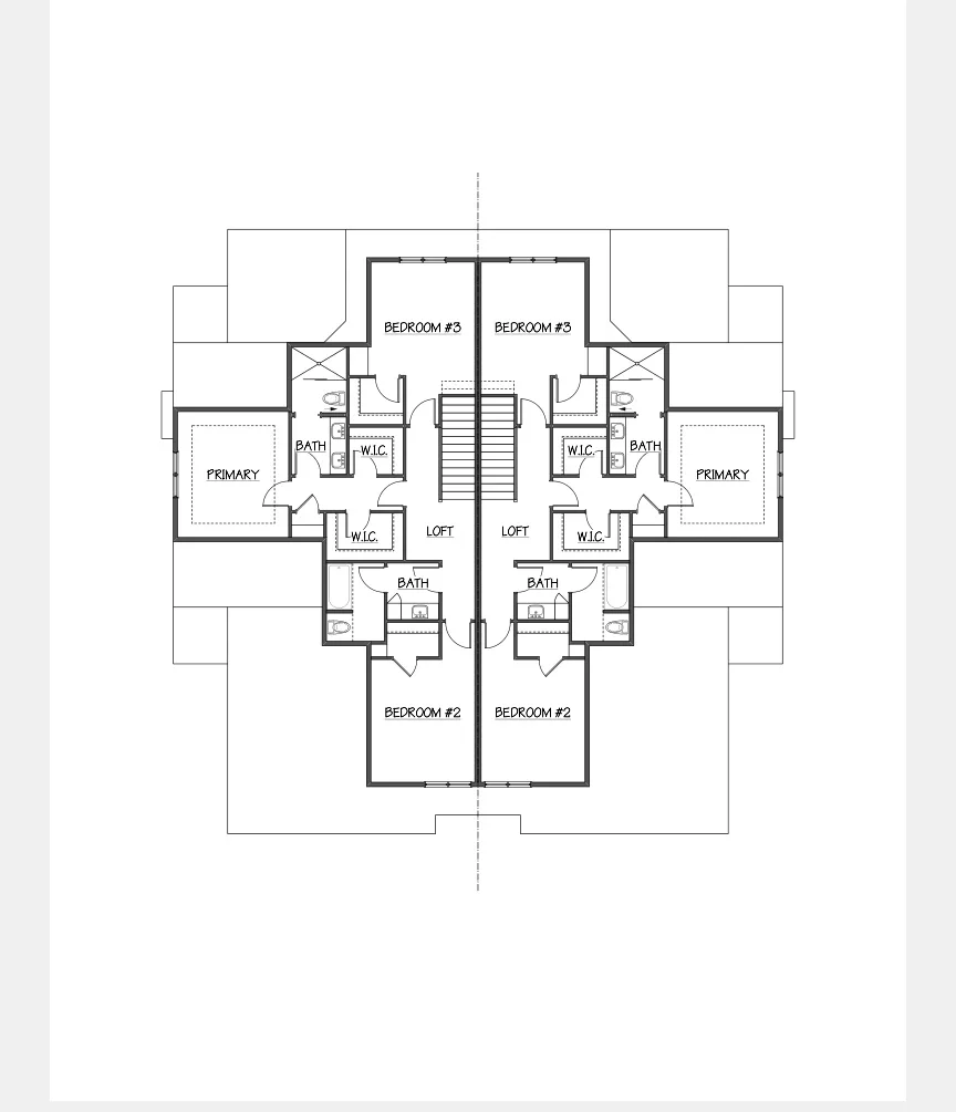Upper level · Both units marketing floor plan for 1155 Irene Court