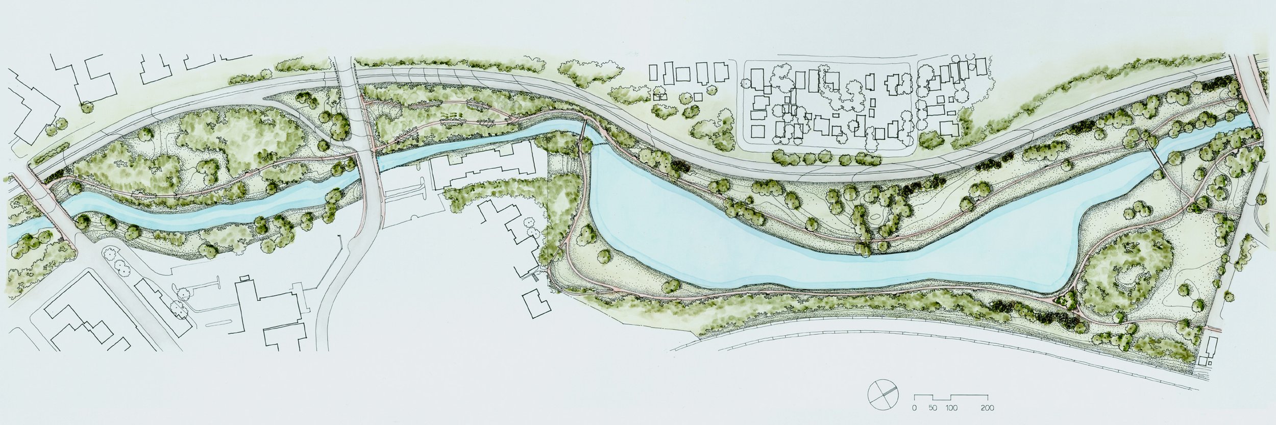 drawn rendering of bronx river parkway