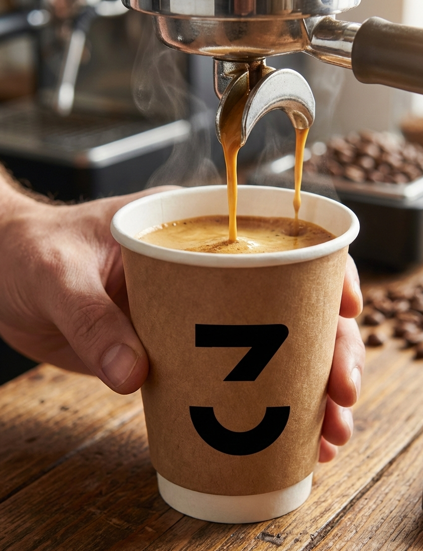 Fresh espresso being poured