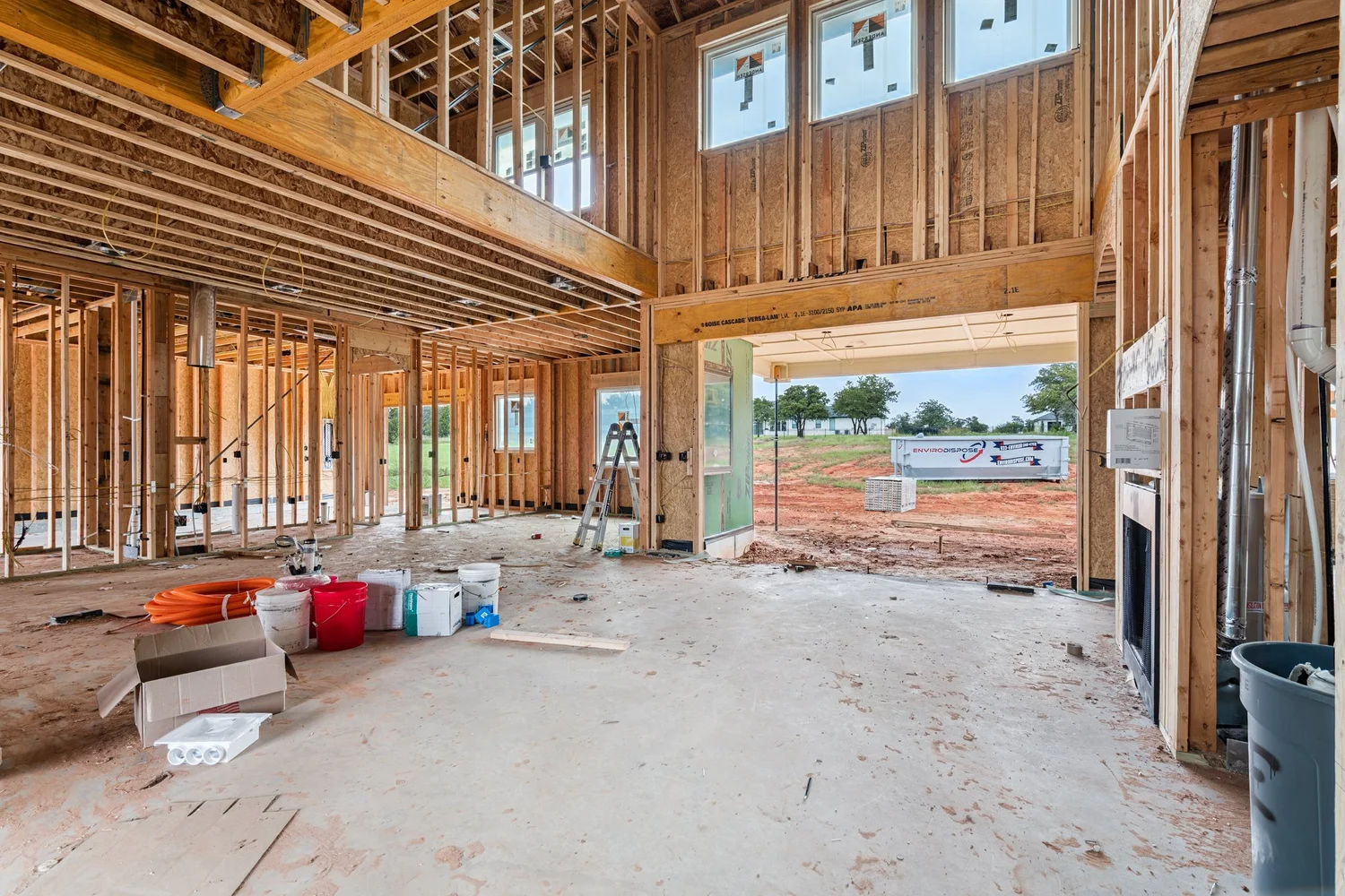 Two-Story Great Room — Under Construction Photo Tour, Nested Tours builder photography, Oklahoma