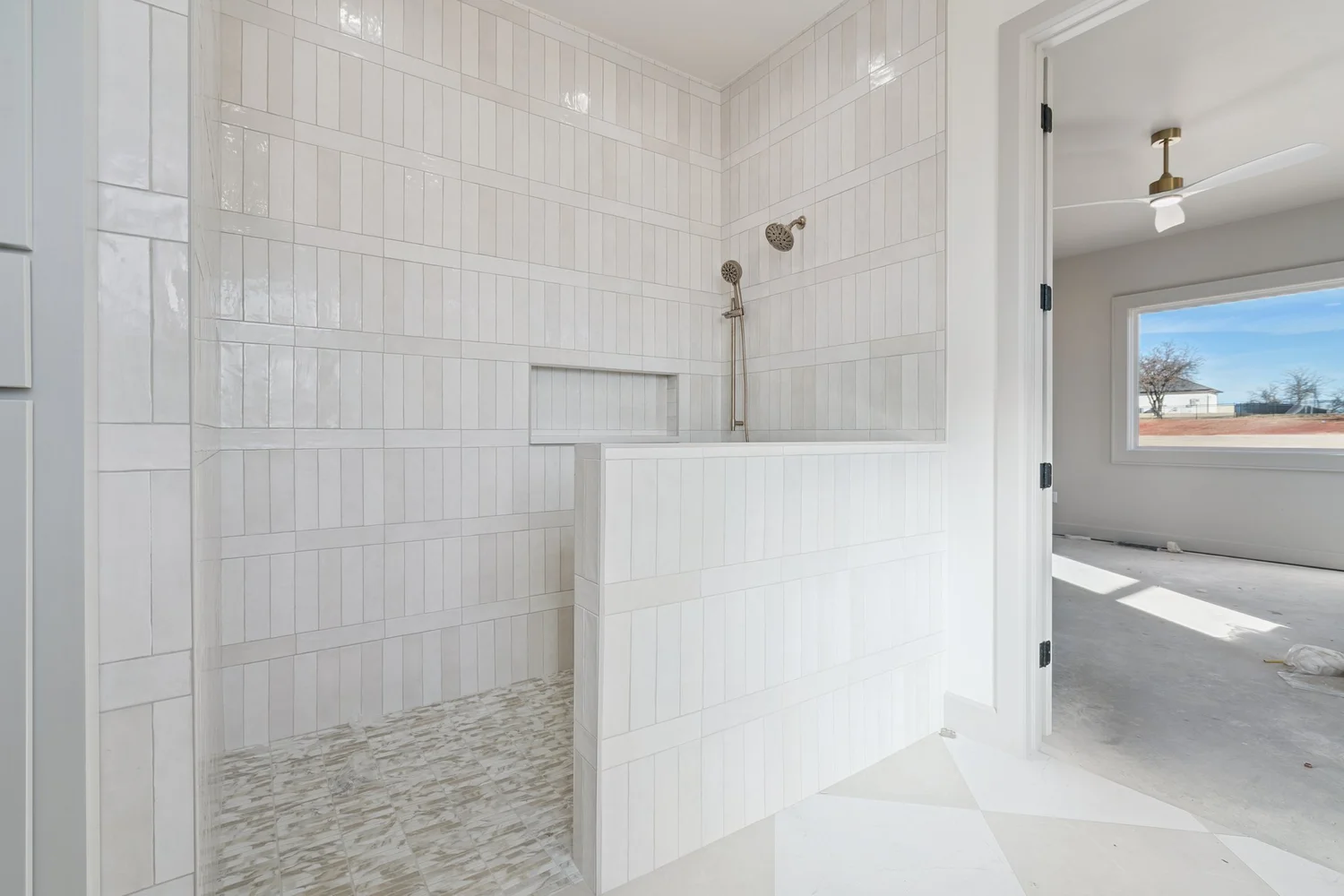 Walk-In Shower — Under Construction Photo Tour, Nested Tours builder photography, Oklahoma