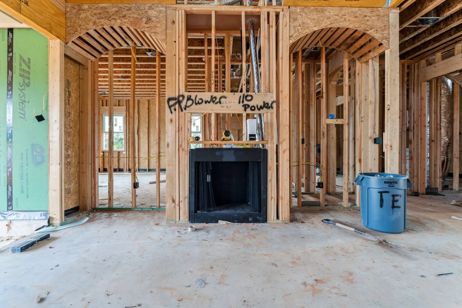 Fireplace Framing — Under Construction Photo Tour, Nested Tours builder photography, Oklahoma