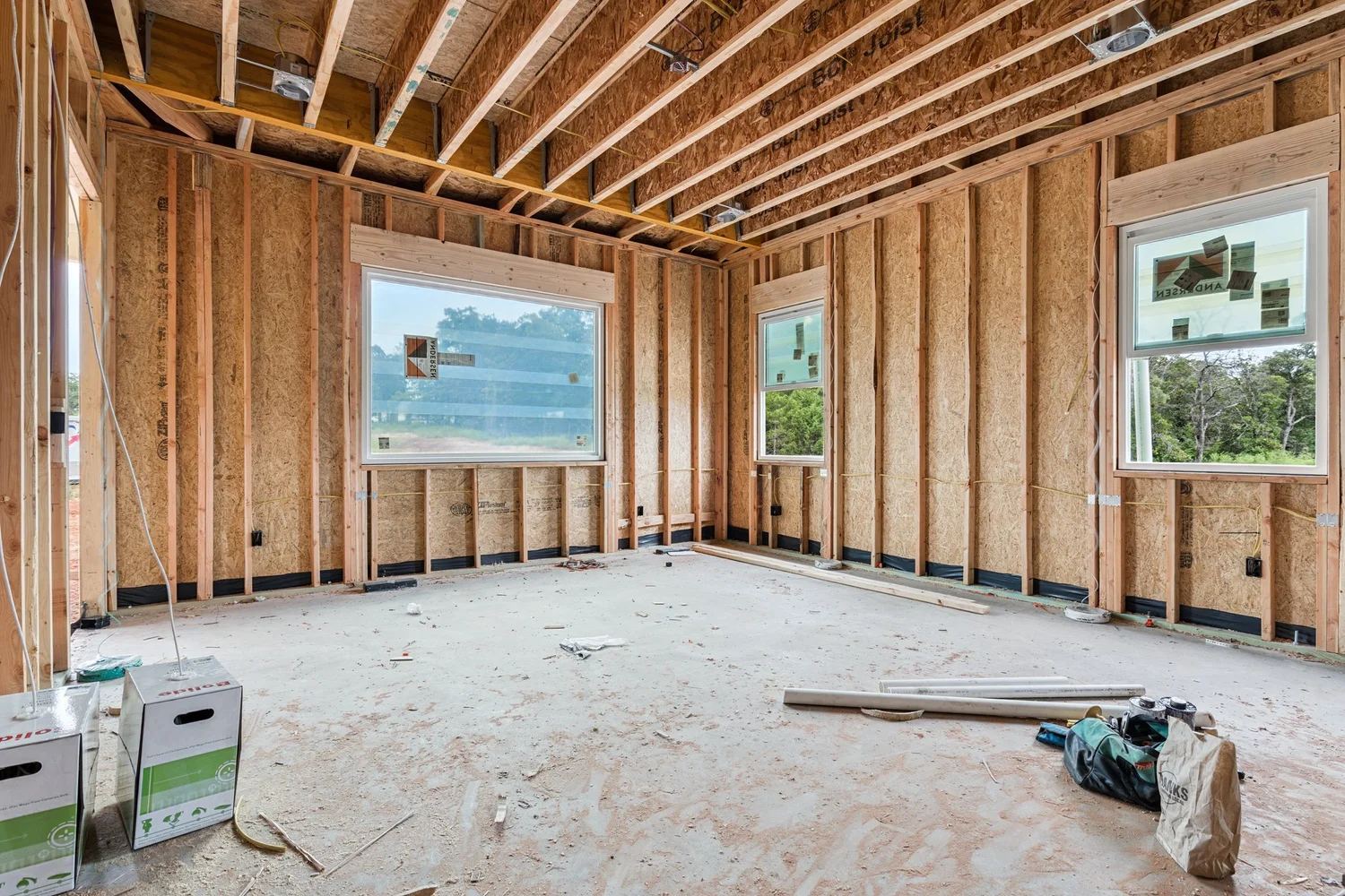 Room Framing — Under Construction Photo Tour, Nested Tours builder photography, Oklahoma