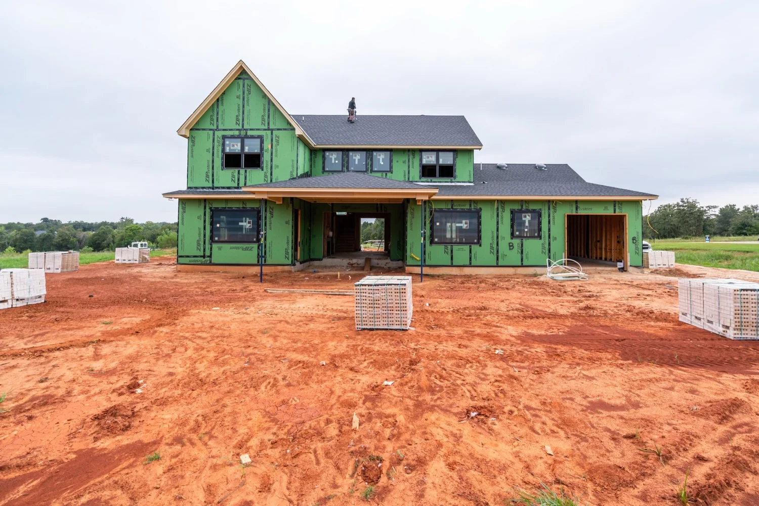Rear Elevation — Under Construction Photo Tour, Nested Tours builder photography, Oklahoma