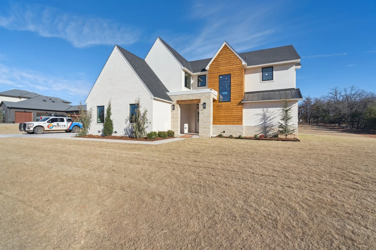 Front Elevation — Under Construction Photo Tour, Nested Tours builder photography, Oklahoma