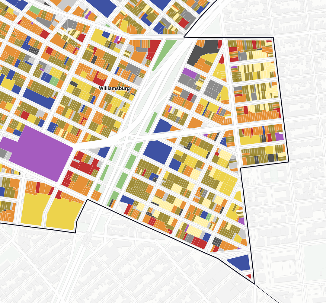 Williamsburg land use, hierarchy of decisions about what to show