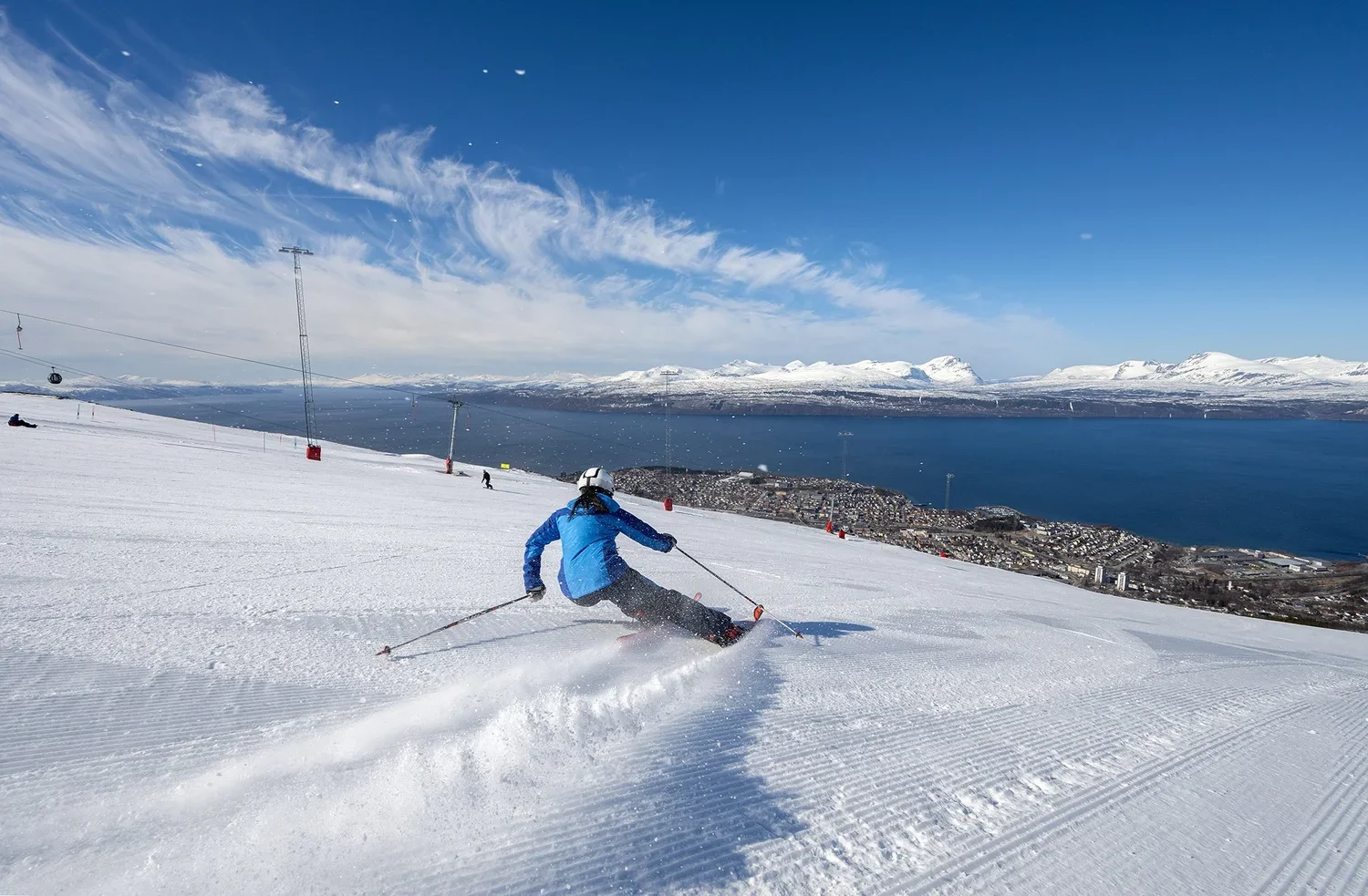 Skiing in the Arctic mountains near Narvik