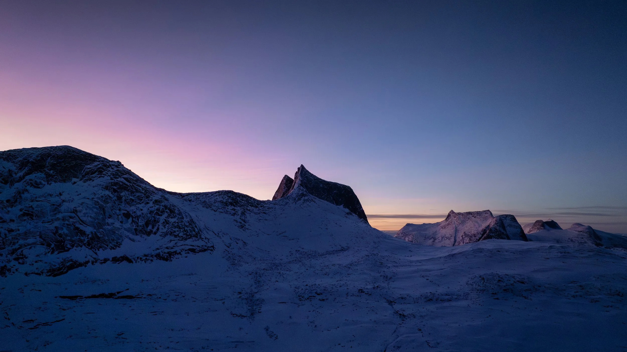Aerial view of winding fjord landscape