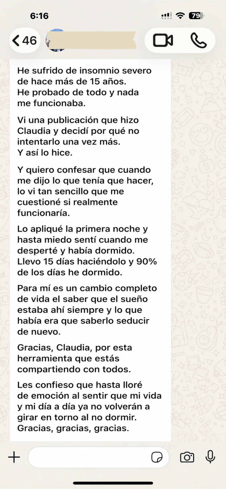 Testimonio insomnio